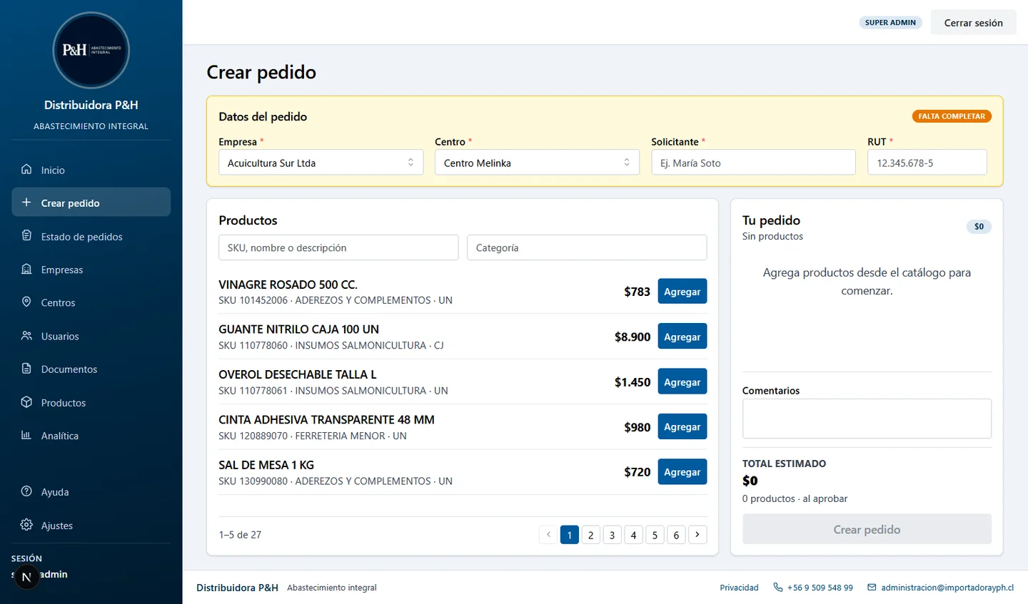 Gestión de pedidos B2B — captura 5 de 6